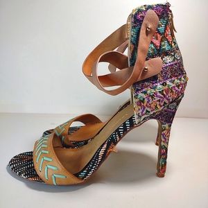 Chinese Laundry multicolor stiletto strappy heels size 10